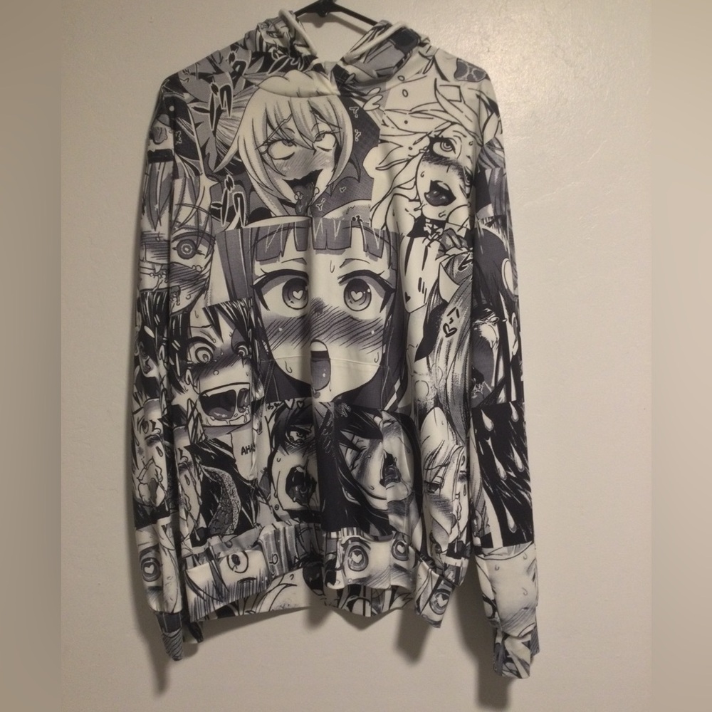 Ahegao anime hoodie